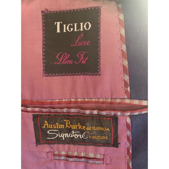 Tiglio Luxe Mens Navy Blazer size 42 - Picture 9 of 10